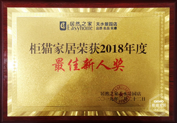 柜貓家居榮獲2018年度最佳新人獎(jiǎng)